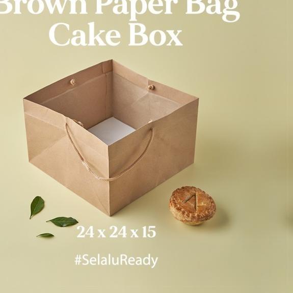 

[Digipack] Brown Paper Bag Cake Box 24 x 24 x 15 | Kantong Kertas