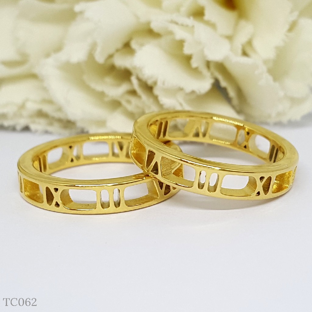 PGX Cincin Titanium Couple Tunangan Aksesoris Fashion Perhiasan Anti Karat - TC062