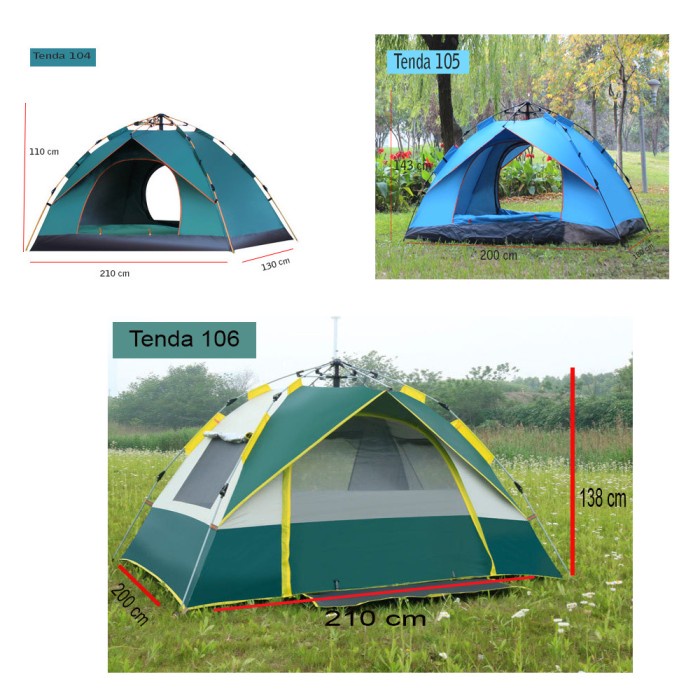 Tenda Camping Tenda Camping Otomatis 4-5 Orang Waterproof Tenda Camping Outdoor