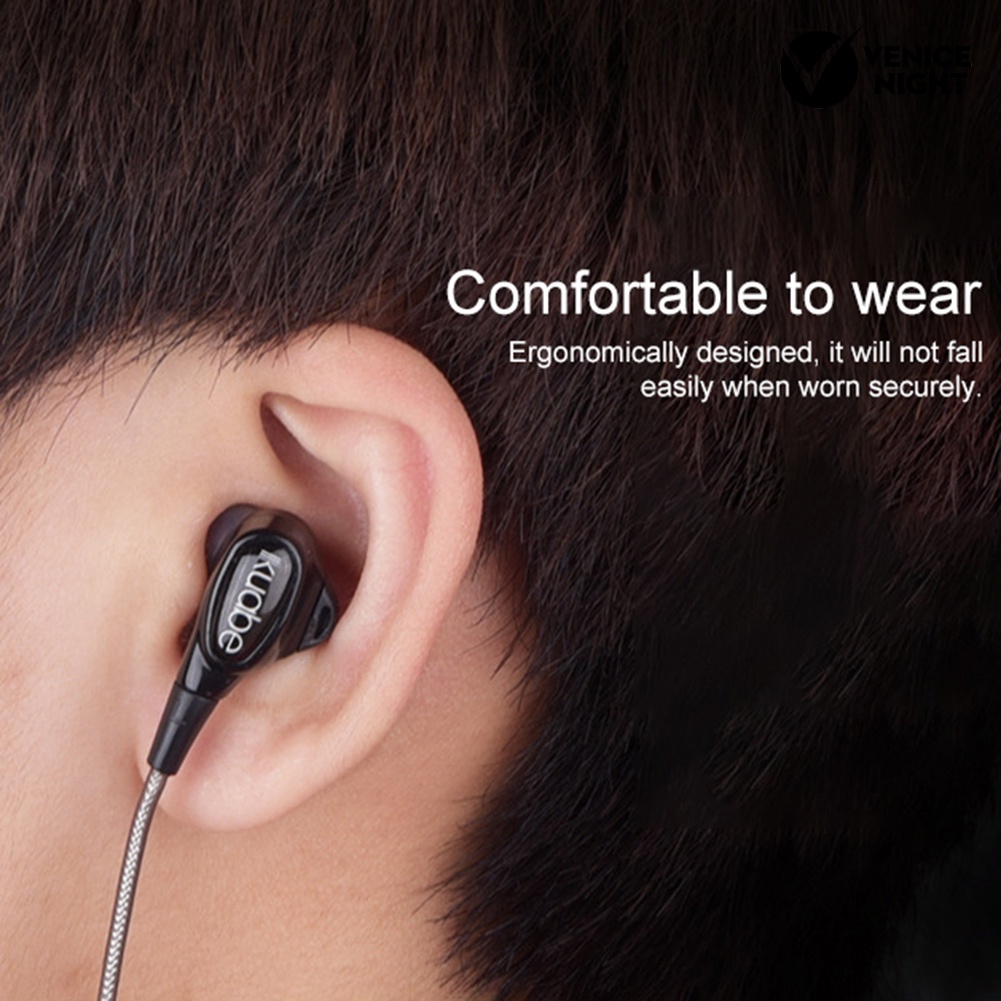 (VNEP) (Berkabel) Kuabe s600 HIFI Heavy Bass Sport Earbud In-ear Earphone dengan Mikrofon
