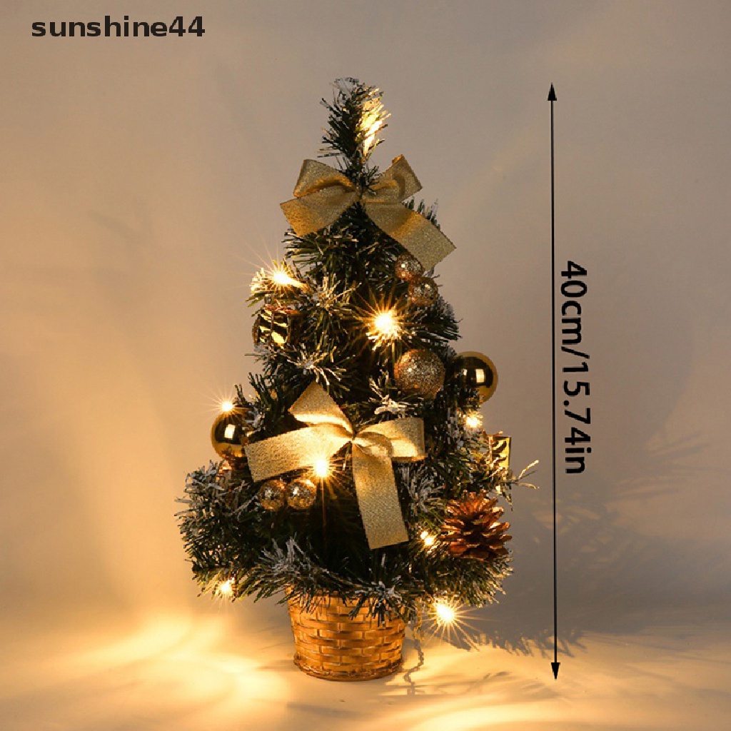 Sunshine Pohon Natal Mini Dengan Lampu LED Ukuran 40CM Untuk Dekorasi Rumah