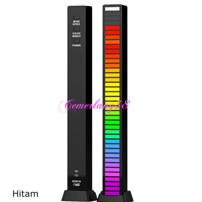 Lampu LED RGB bar strip Rhythm Light Sync Music sound control 32bit Standard Hitam Non Battery