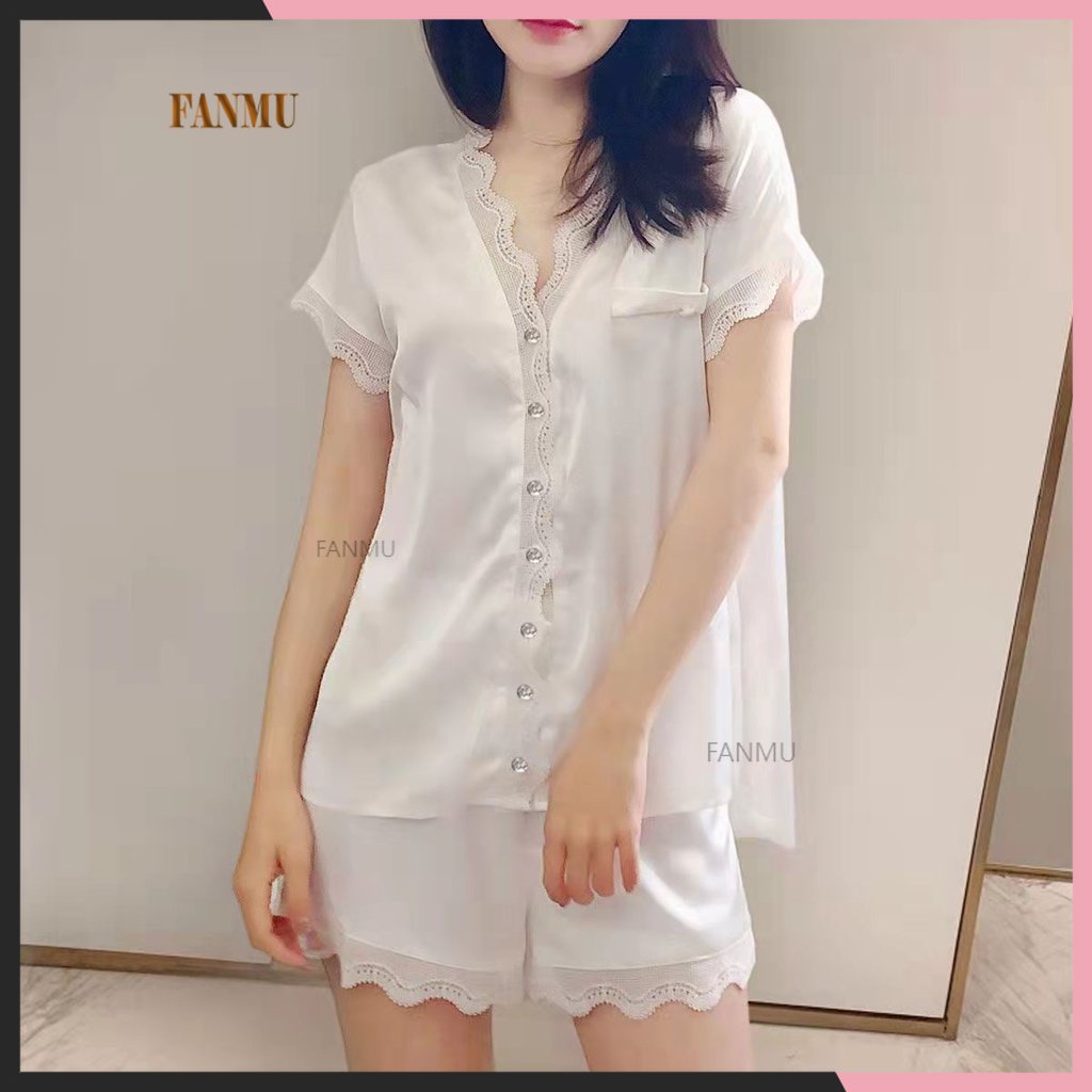 [COD] Baju tidur korea/piyama pendek wanita/baju tidur celana pendek wanita/setelan piyama wanita daster kekinian/baju tidur wanita satin premium