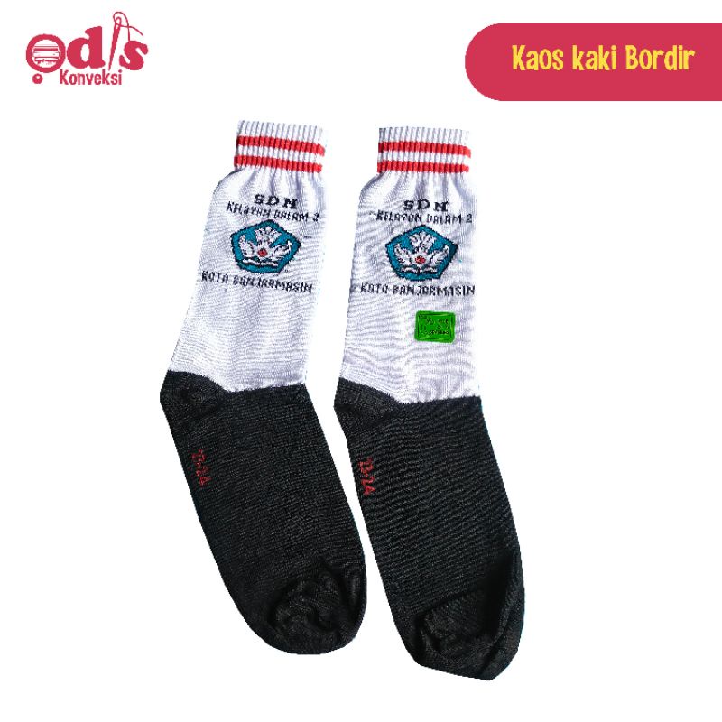 Kaos Kaki Bordir Bisa Request Logo dan Nama Sekolah