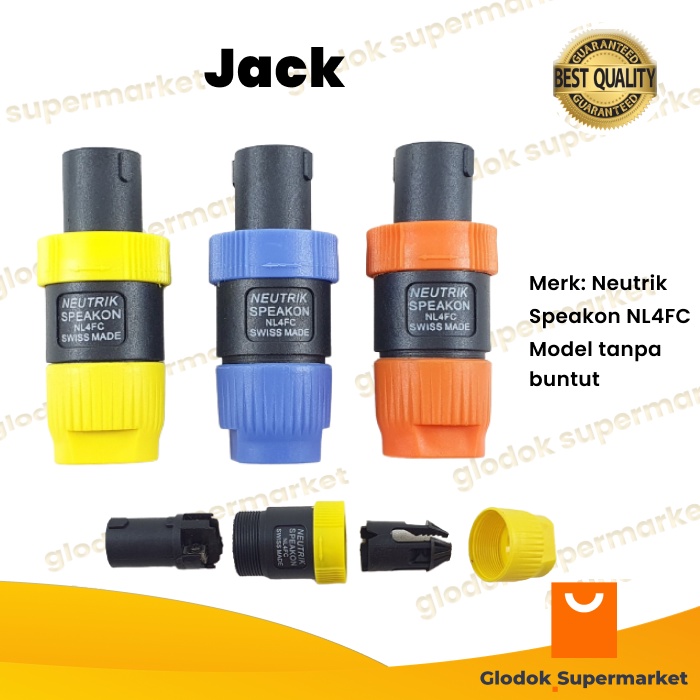 Jack Neutrik Speakon NL4FC Tanpa Buntut