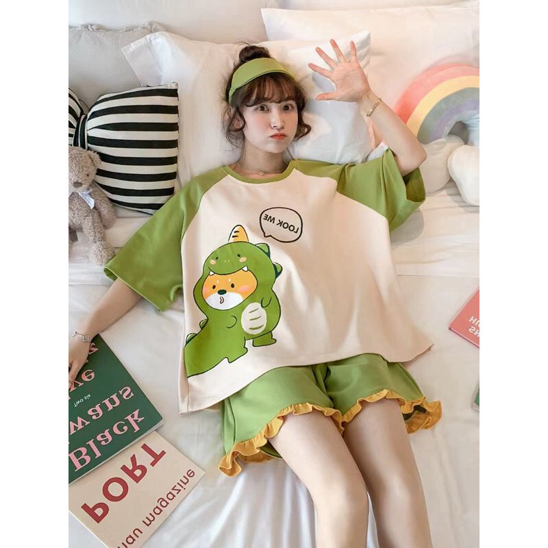 SHOEGALLERY TG0708 Baju Tidur Wamita Kerut Bahan Kaos Spandex Adem Import