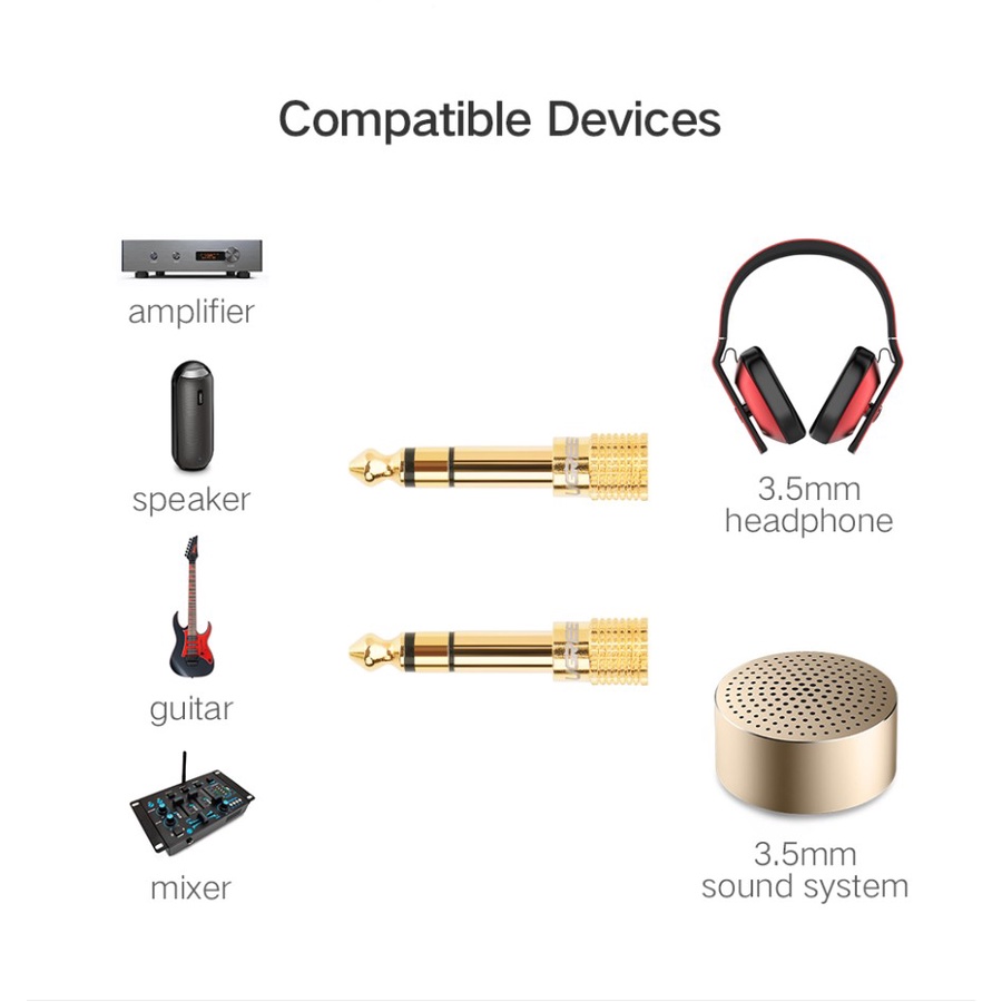 Converter Audio Jack 3.5Mm To 6.35Mm Female 6.5Mm Male dan 2.5Mm To 3.5Mm Male / Female