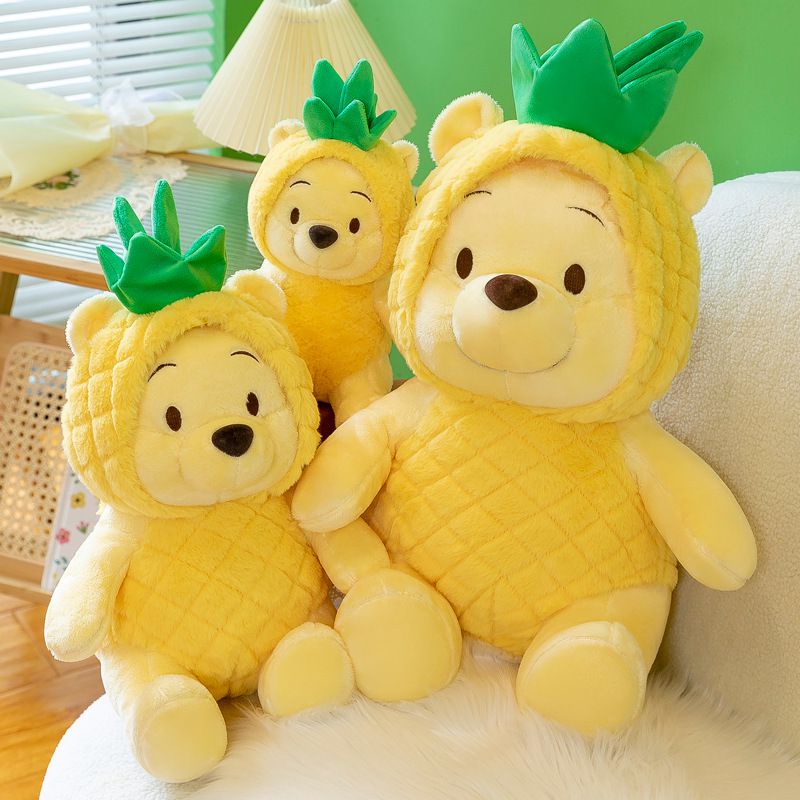 Lembut Cuddly Pineapple The Pooh Bear Mainan Mewah Kuning Xmas Anak Hadiah