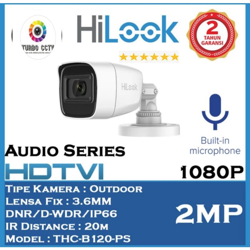 THC-B120-PS Kamera CCTV HILOOK Outdoor Audio Sound Mic CAMERA 2MP