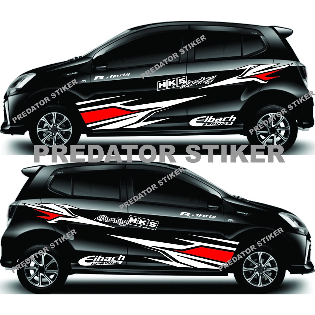 Stiker Sticker cutting mobil lis variasi body samping agya ayla stiker cutting mobil toyota agya ter