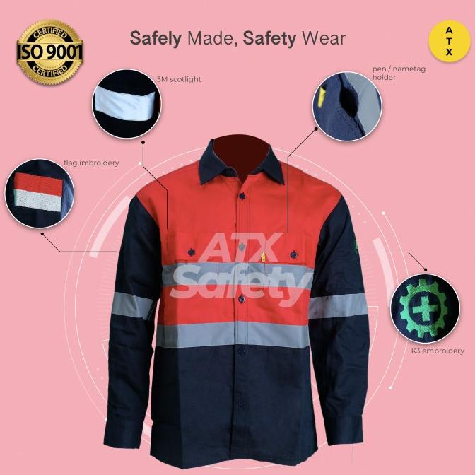 Wearpack Safety Baju Kerja Lengan Panjang Kombinasi Merk ATX