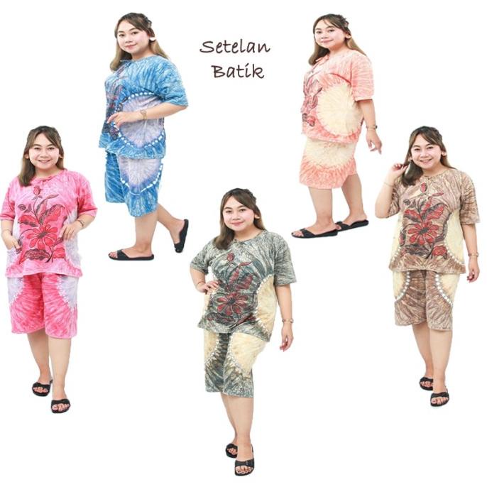 Setelan Batik Jumbo Celana Pendek / Piyama jumbo / Babydoll Jumbo