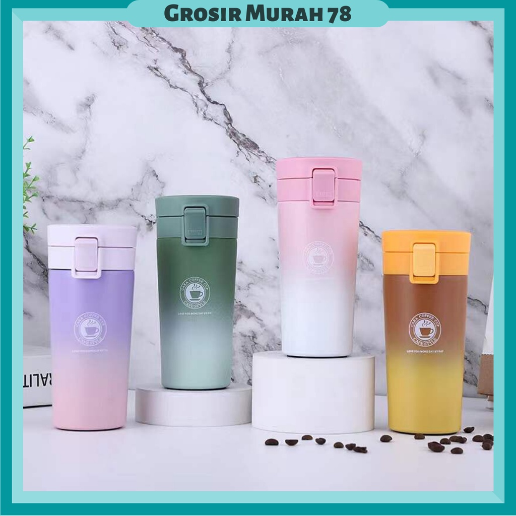 Termos Gelas Kopi Stainless Gradasi 380 ML / Termos Gelas Kopi & Teh Tahan Panas Dingin Stainless