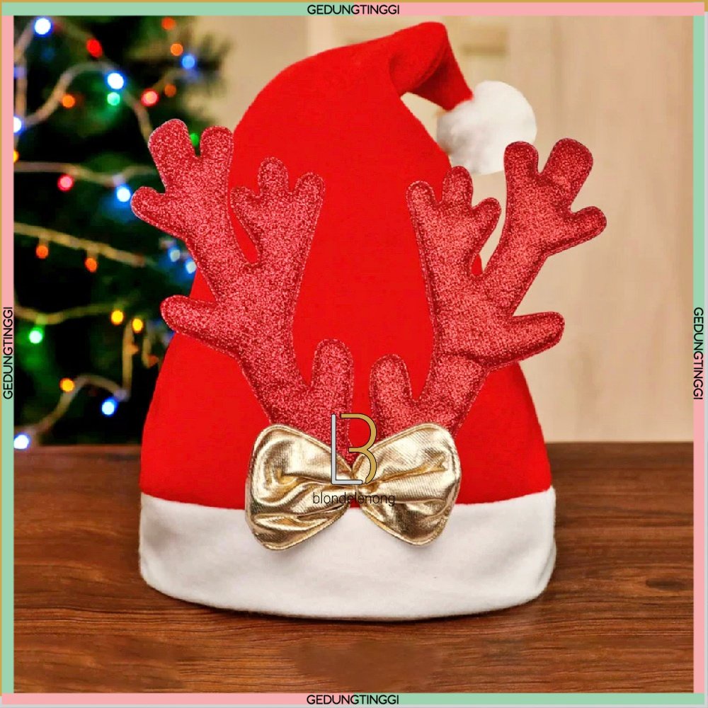 Topi Natal Santa Claus Sinterklas Bando Bandana Tanduk Rusa Aksesoris Rambut Dewasa Anak Bayi Kecil Laki Perempuan Led Grosir Polos Bludru Tebal Premium Lusinan Merah Hijau Lucu Unik Kece Merry Christmas Ornament Decor Accesories Baby Hat Cap Stuff 2023