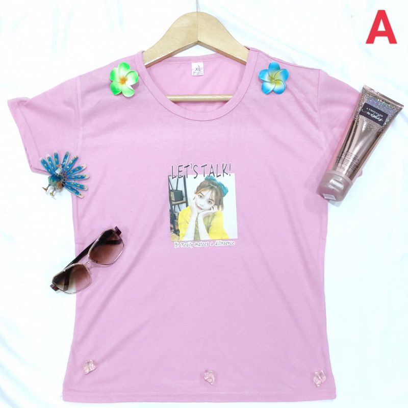 Kaos Baju Atasan Wanita Bahan Lembut Impor Murah ( 038 Pendek )