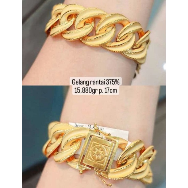 Gelang Sisik naga emas Jakarta kadar 375%