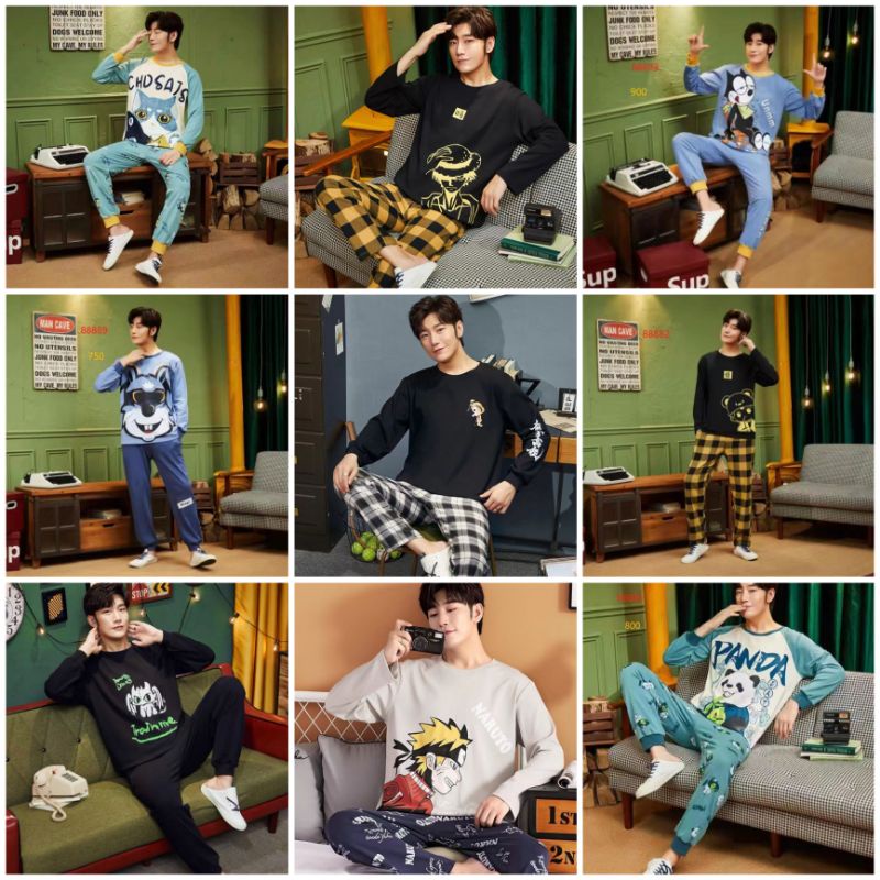 Piyama Cowok Dewasa Import PP/Piyama Baju Tidur Pria Dewasa Import