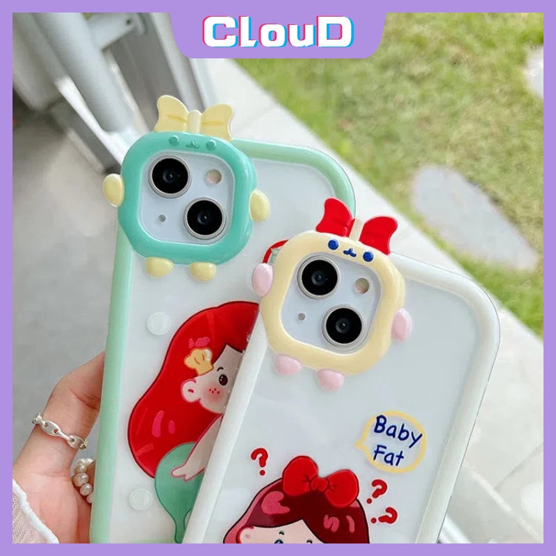 Cute Bow Monster Lens Case Samsung A14 A13 A04s A04E A03s A73 A53 A22 M22 A03 A52 A50 A52s A51 A33 A02s A23 A53 A50s A04 A12 A71 A30s A32 A11 A31 A21s Kartun Princess Soft Cover