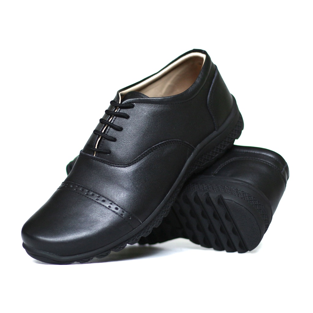 BURAY X SEPATU FORMAL PANTOFEL KULIT PRIA ASLI CASUAL KERJA KANTOR ORIGINAL BLACK BROWN FASHION TRANDY MURAH - Sepatu Pantofel Pria Resmi Oxford Tali Hitam Casual Formal Kuliah Kondangan Kerja Guru