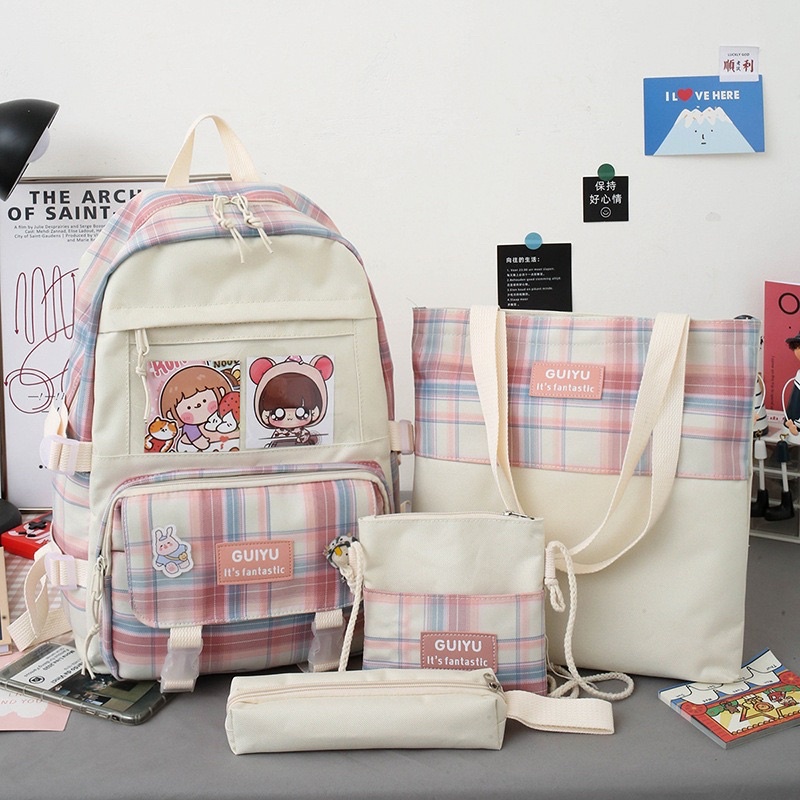 RANSEL ANAK WANITA import Tas Sekolah set 4 in 1 ORIGINAL backpack Perempuan Fashion Korea