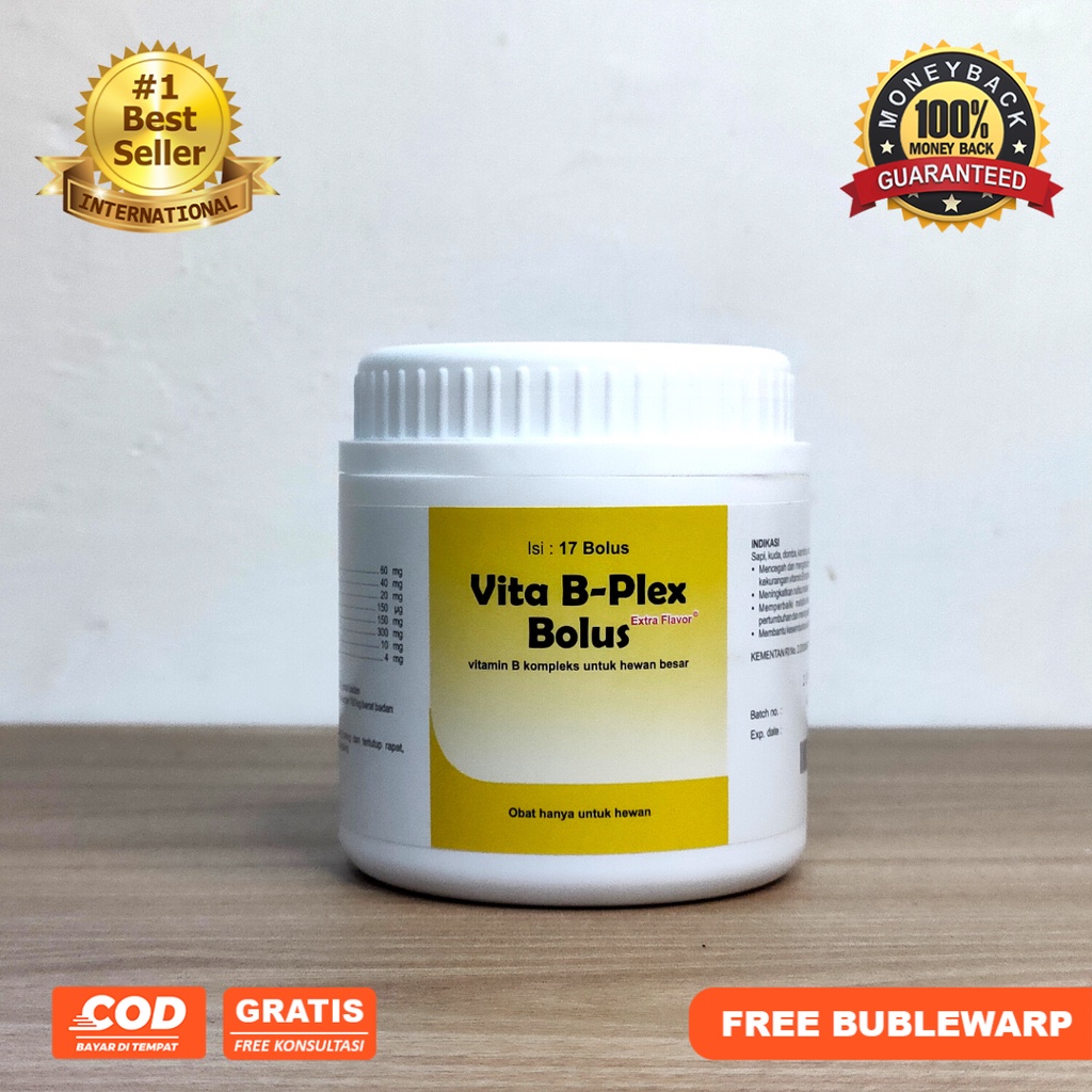 VITA B PLEX BOLUS 1 POT - Vita B-Plex Bolus, Vita BPlex Bolus MEDION Tingkatkan Nafsu Makan Pertumbuhan Ternak Sapi Kambing Domba