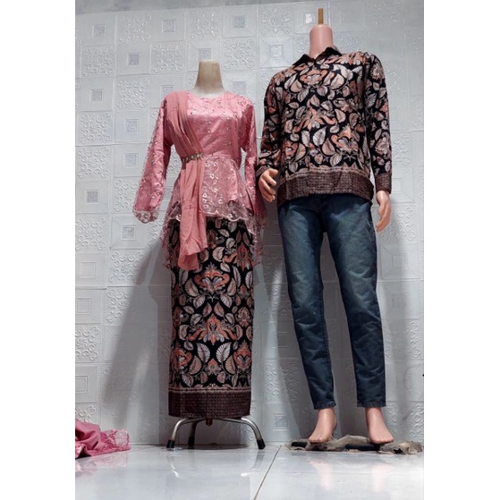 Batik couple kebaya modern kebaya tunangan lamaran baju wisuda batik brukat terbaru