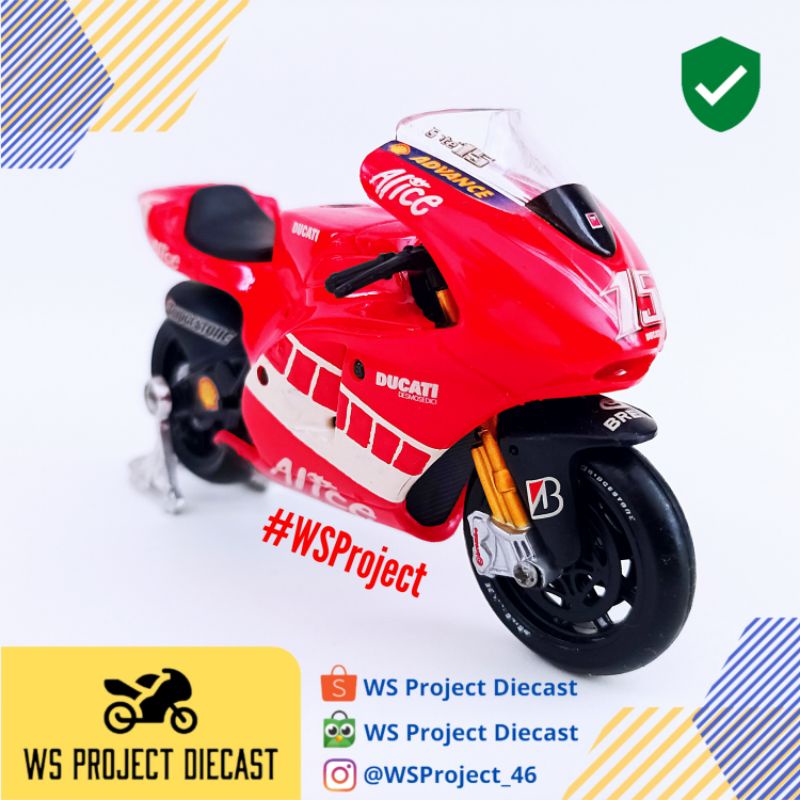 Maisto 1:18 MotoGP Ducati Team Sete Gibernau 2006 Diecast Miniatur