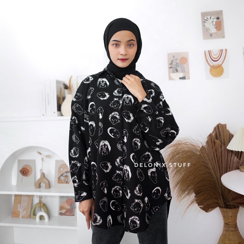 Oversize mono pattern shirt