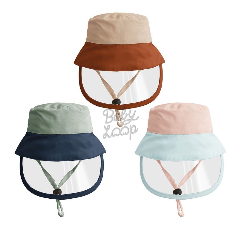 Babyloop Bucket Hat + Face Shield Baby &amp; Kids topi baby loop