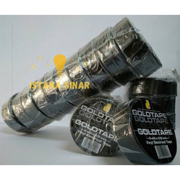 ISOLASI LISTRIK SOLASI LISTRIK KABEL HITAM 15MM GOLD TAPE