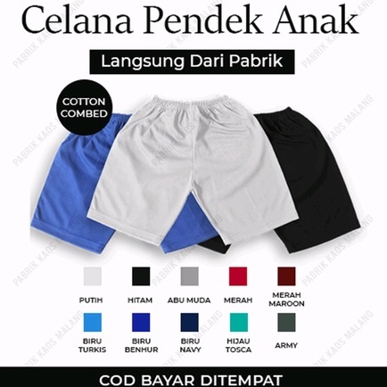Celana Pendek Combed 30s Anak Laki-Laki / Celana Kolor Anak / Kolor Laki / Kolor Anak