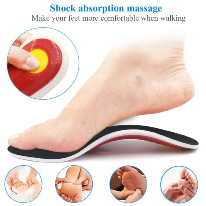 fmfit Terapi Insoles Kain Mesh Arch Flat Foot Cushion Sol Sepatu Kaki Datar