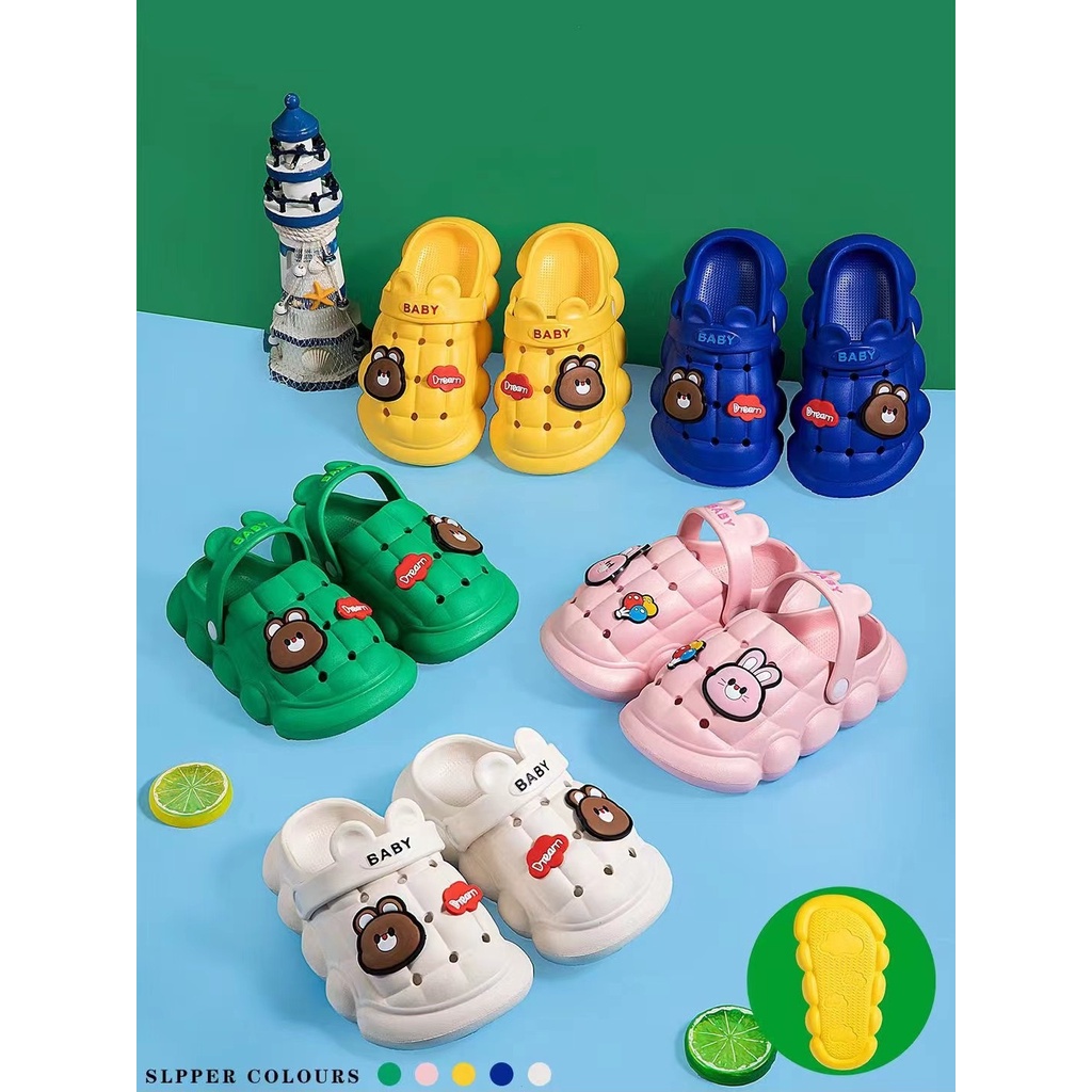 Chubby Glory SH2120N Sendal Bapao anak perempuan anak laki laki untuk anak 3 4 5 6 7 8 9 tahun Sandal slop anak laki perempuan cewek import / sendal rumah karakter kartun bahan karet empuk size 24-34