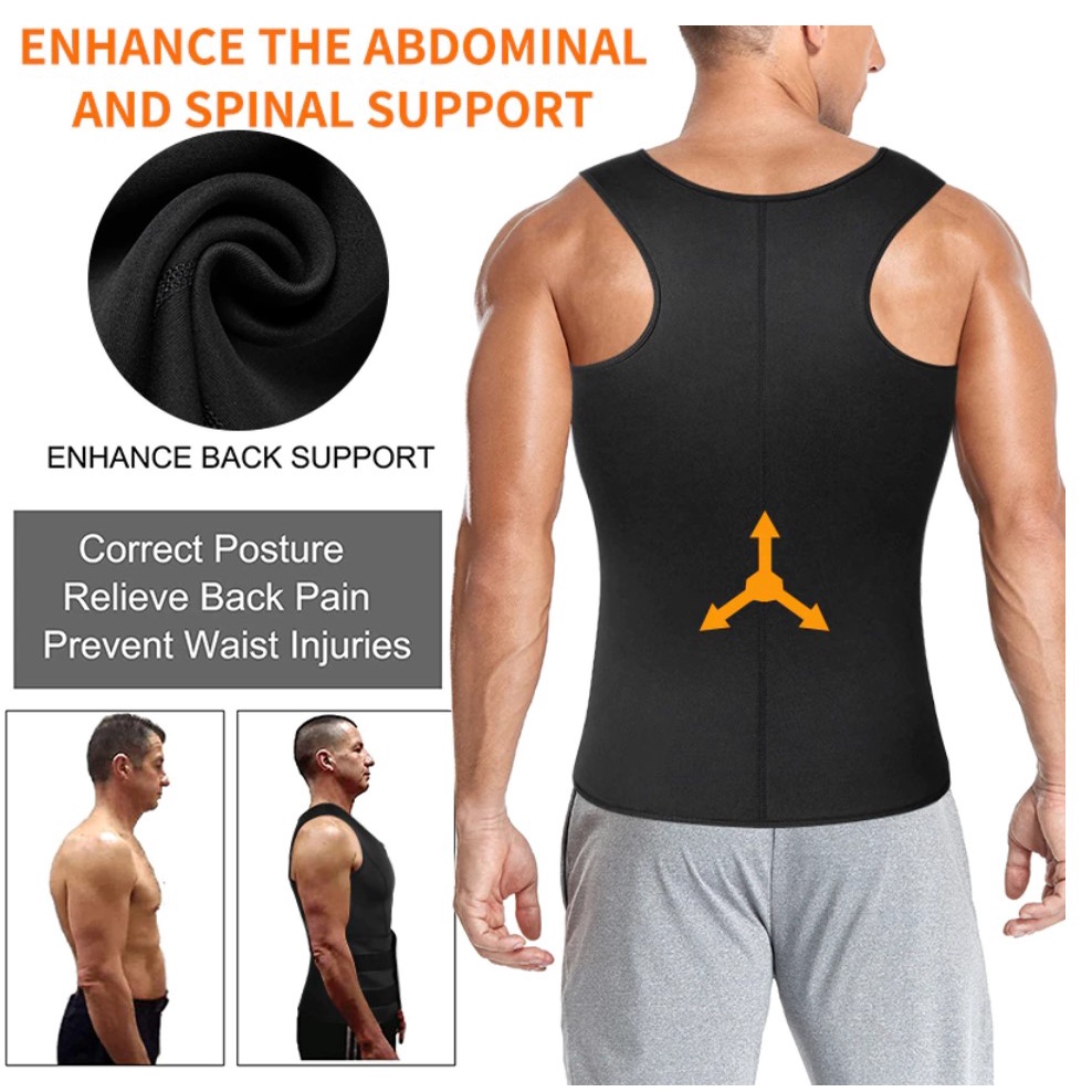 Korset Pembentuk Badan Pria Shaper Waist Trainer Fat Burner / Korset Pria / Korset Sixpack