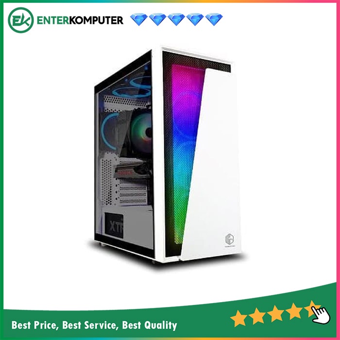 CUBE GAMING XAURES WHITE - ATX - LEFT SIDE TEMPERED GLASS - PSU COVER - RGB FRONT PANEL