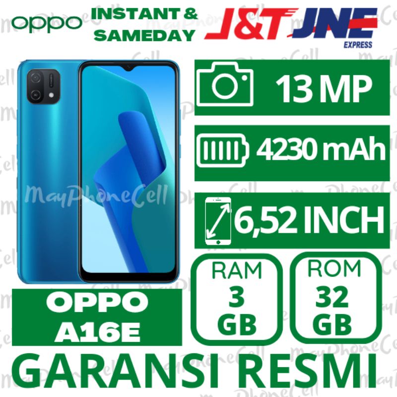 Oppo A16E A 16 E Ram 3GB Internal 32GB 3/32 GB Handphone Baru New Murah Promo Bergaransi Resmi Imei 