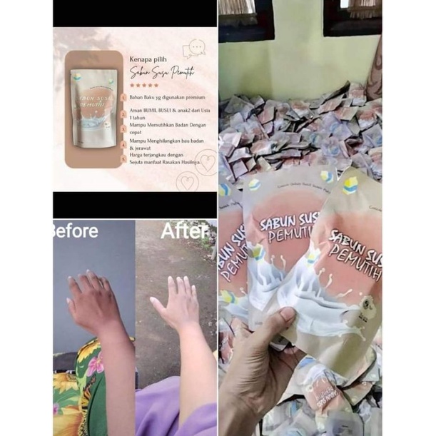 SSP SABUN SUSU PEMUTIH VIRAL/ 100%ORIGINAL MEMUTIHKAN EFEK MENGELUPAS UNTUK MUKA DAN BADAN