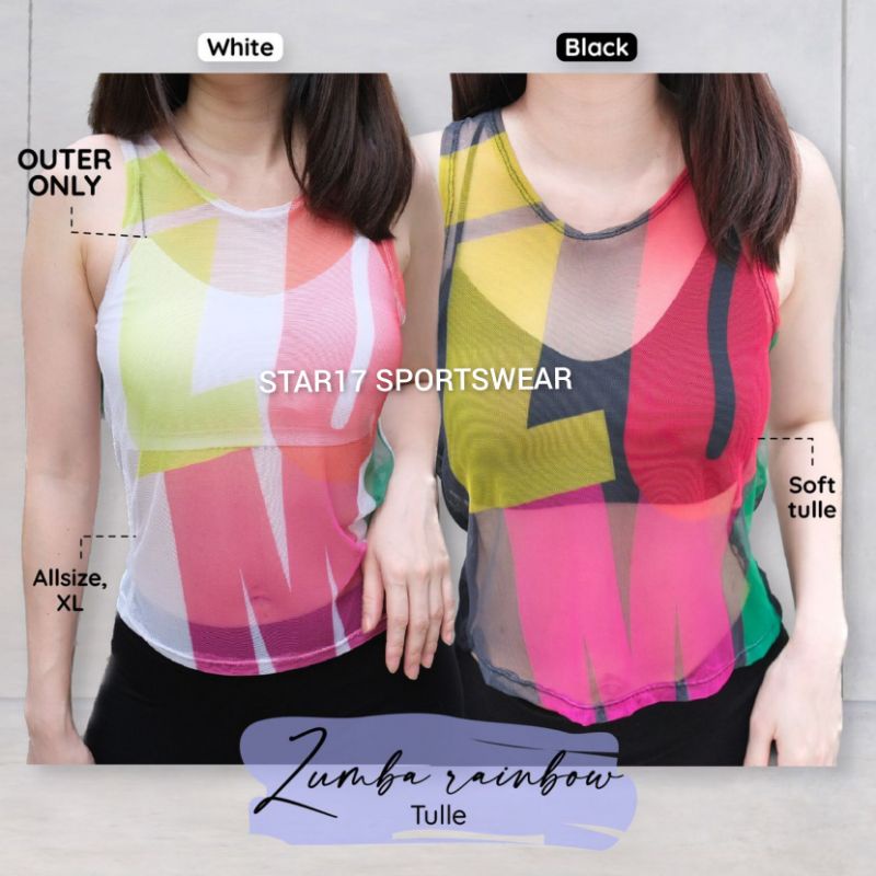 ZUMBA RAINBOW TULLE - BAJU ZUMBA - BAJU SENAM - OUTER JARING SENAM