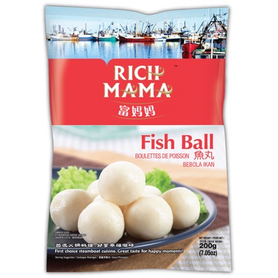 Frozen Seafood Rich Mama Fish Ball 200 gr Bakso Ikan Suki Steamboat Import Halal