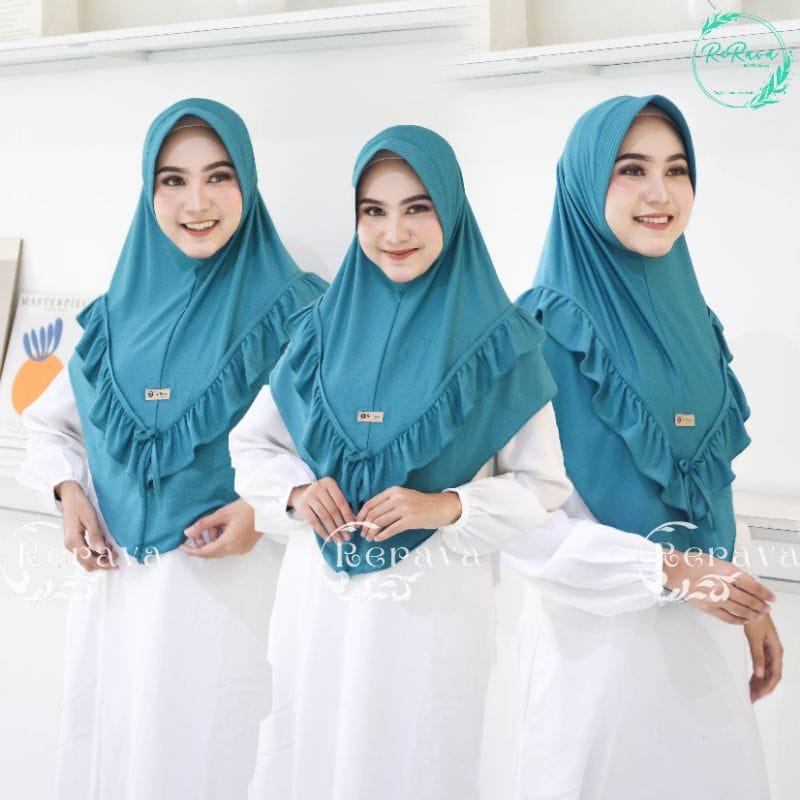Hijab Instant Surya Rample Pet Bahan Jersey Airis By Lilis Rerava