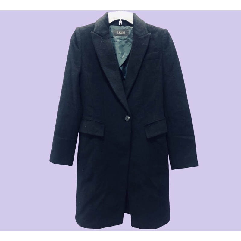 LONG COAT WOOL HITAM "LYNN" PRIA/WANITA