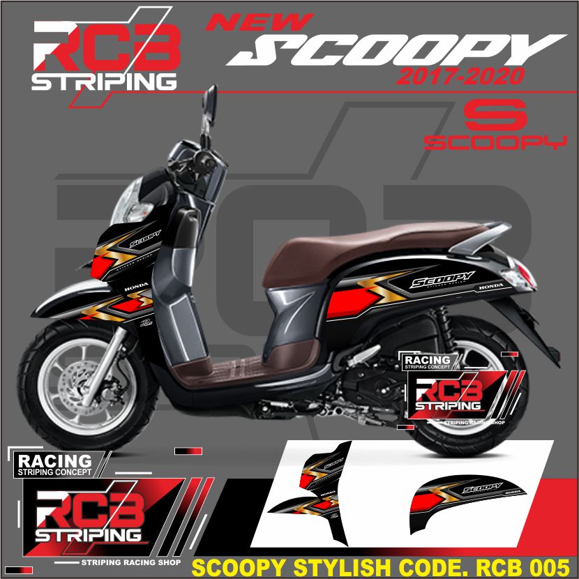 Striping Scoopy 2017 2018 2019 2020 Fi New Variasi Stiker Sticker Skotlet Motor Sticker Striping Var