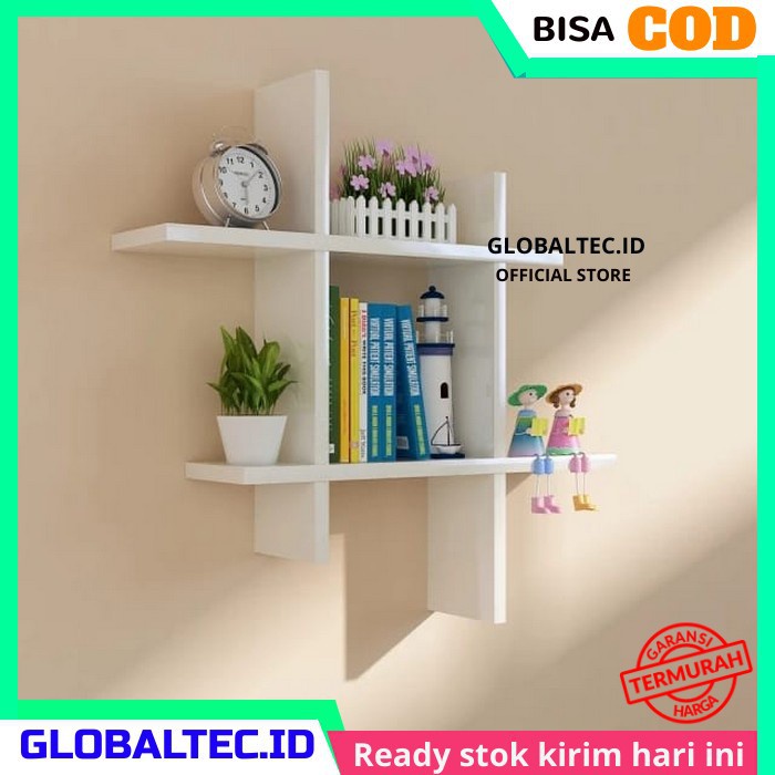 Rak Dinding Tempel Minimalis Estetik DIY Kayu Kotak Vintage Shabby Floating Shelf Melayang Ambalan Desktop Tempat Buku Tanman Hiasan Dekorasi Pajangan Ruang Tamu Kamar Portable Simpel Unik Praktis Anti Air Waterproof Promo Free Ongkir