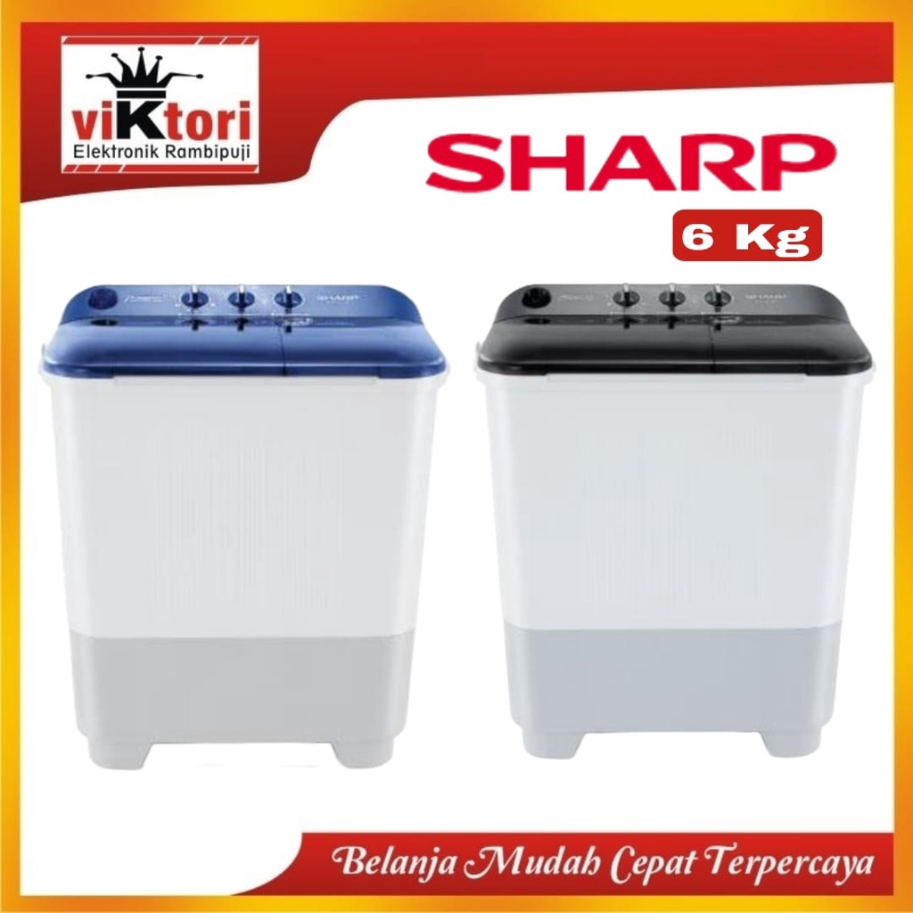 MESIN CUCI SHARP EST65NT / MESIN CUCI 2 TABUNG SHARP / MESIN CUCI 6KG SHARP/ JEMBER DAN SEKITARNYA