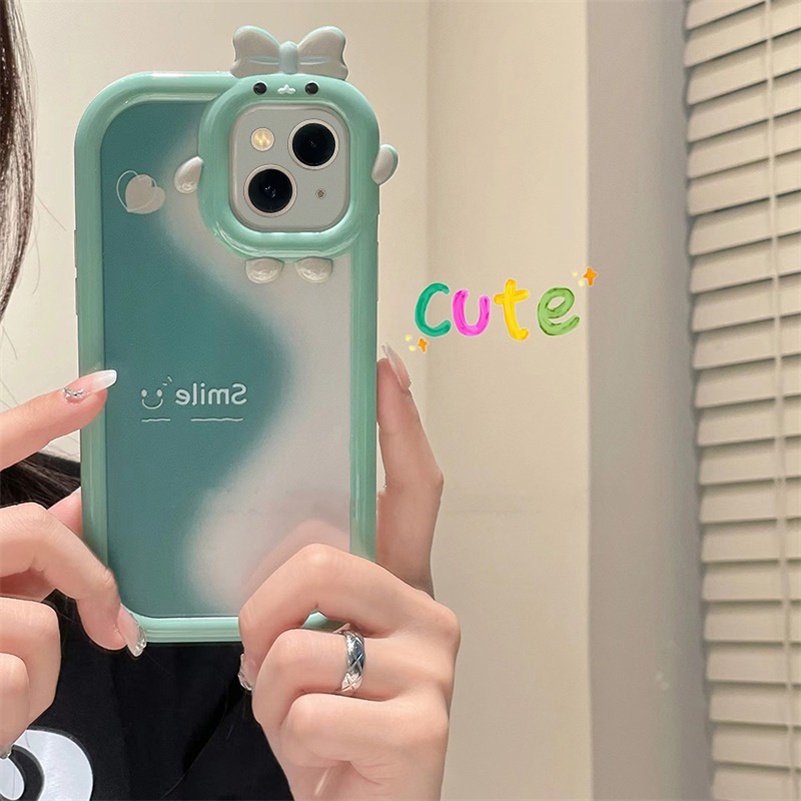 Soft Case Pelindung Lensa Desain Wajah Tersenyum Warna Gradasi Untuk iPhone 14 13 12 11 Pro Max X Xr Xs Max 7 8 6s Plus