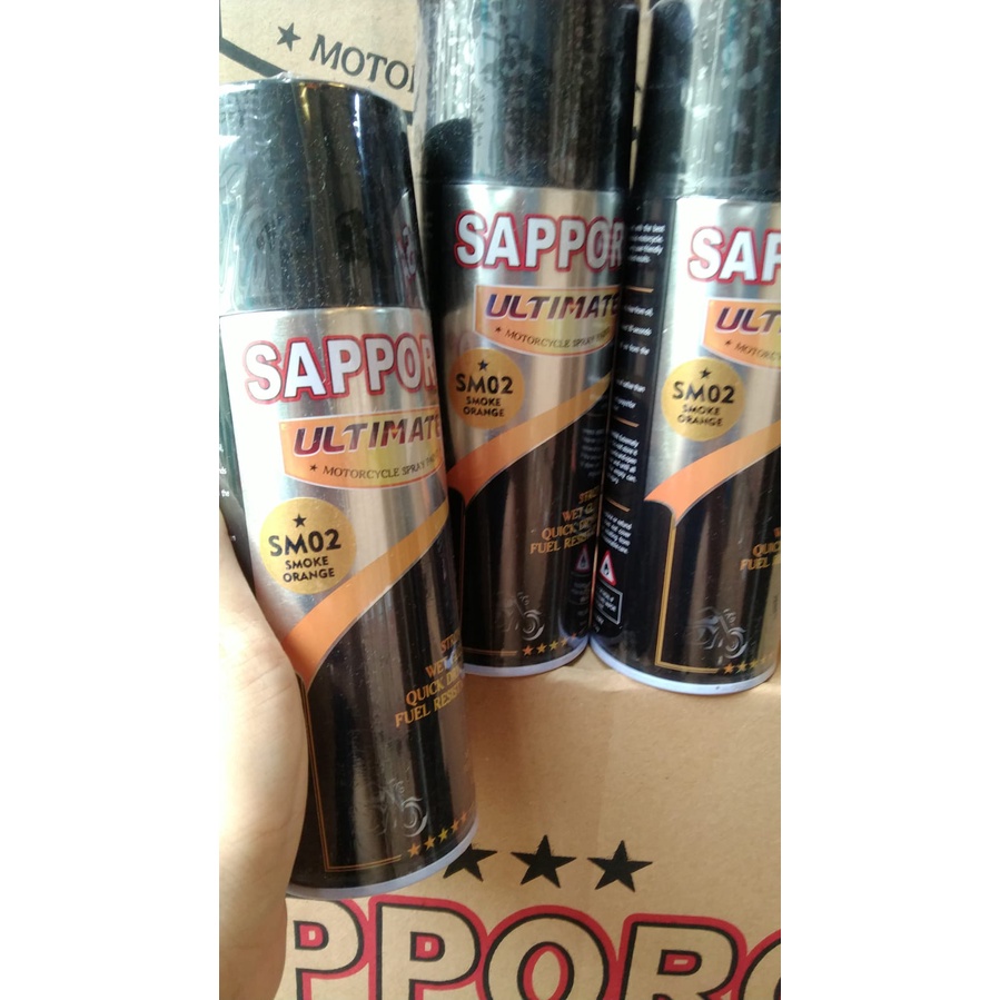 cat spray pilok pilox cat semprot sapporo ultimate saporo ultimate SM02 smoke orange pilok lampu smoke lamp orange transparan orange 400ml