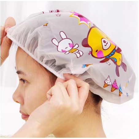 Shower Cap Karakter - Topi Mandi Topi Keramas Karakter Cartoon Penutup Kepala Karakter Kartun