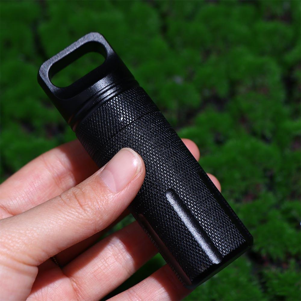 Lanfy Pill Box Portable Anti Air Botol Kering Gantungan Kunci Kapsul Survival Hike Box Seal Tank