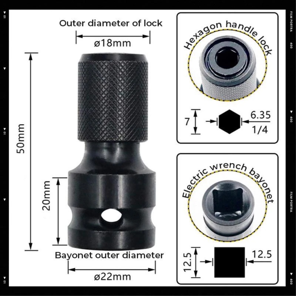3 Pcs/set 1/2 Kunci Pas untuk 1/4 Hex Angin Bor Teleskopik Pegas Penutup Mengkonversi Adaptor Soket Alat Set