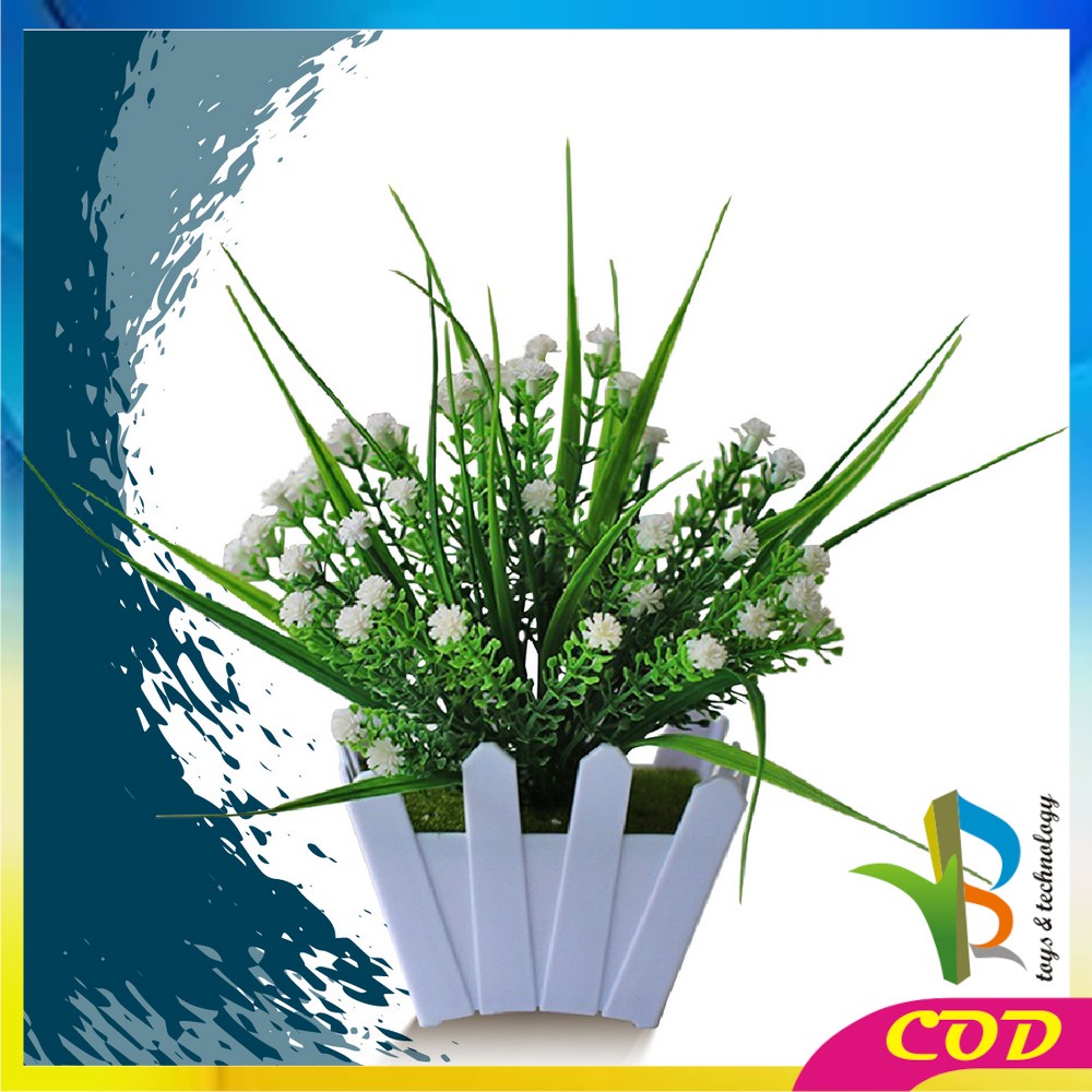 RB-C290 - C295 Tanaman Bunga Hias Plastik Artificial Flower Decoration Ornamen Pot Bonsai Pajangan Dekorasi Rumah Bunga Hiasan